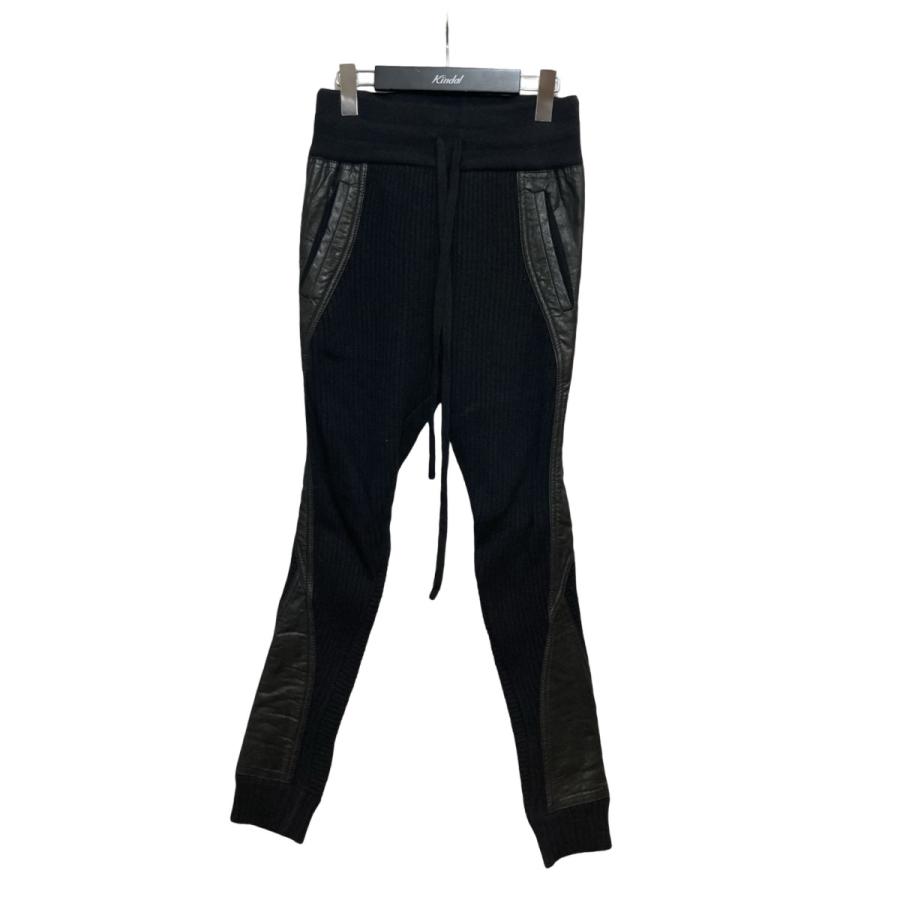 ハイダー・アッカーマン HAIDER ACKERMANN レザー切替ニットパンツ 