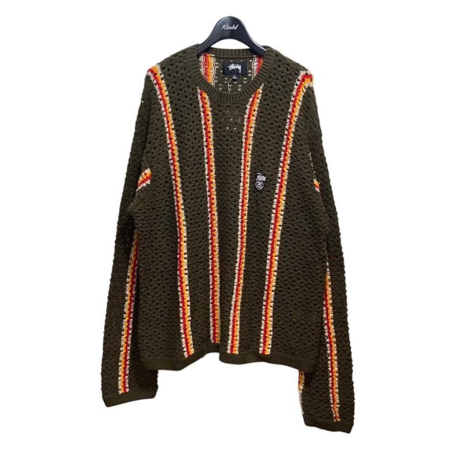 ステューシー stussy 24SS PATTA STRIPE LOOSE GAUGE クルーネック 