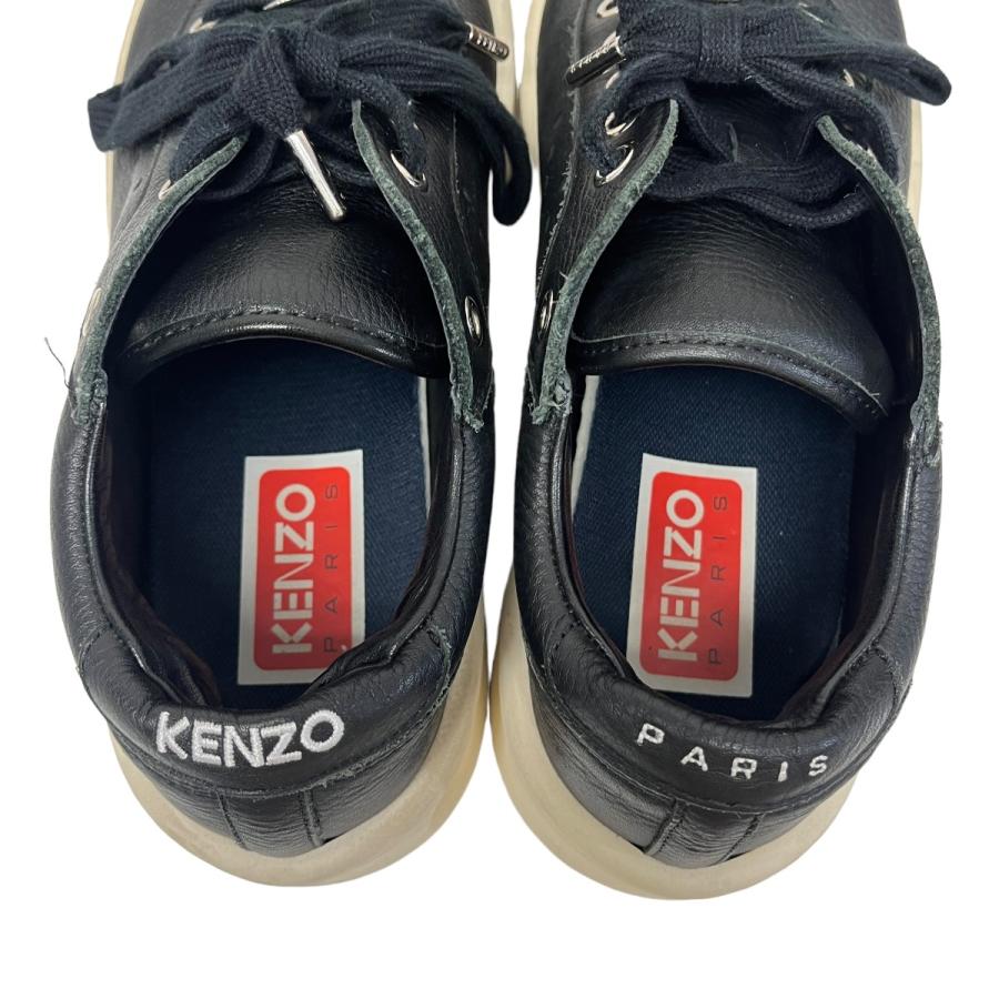 値下げ】KENZO Hoop Sneaker レザースニーカー ブラック サイズ：41 