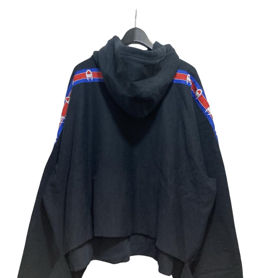 値下げ】VETEMENTS×Champion テープロゴスリーブプルオーバーパーカー 