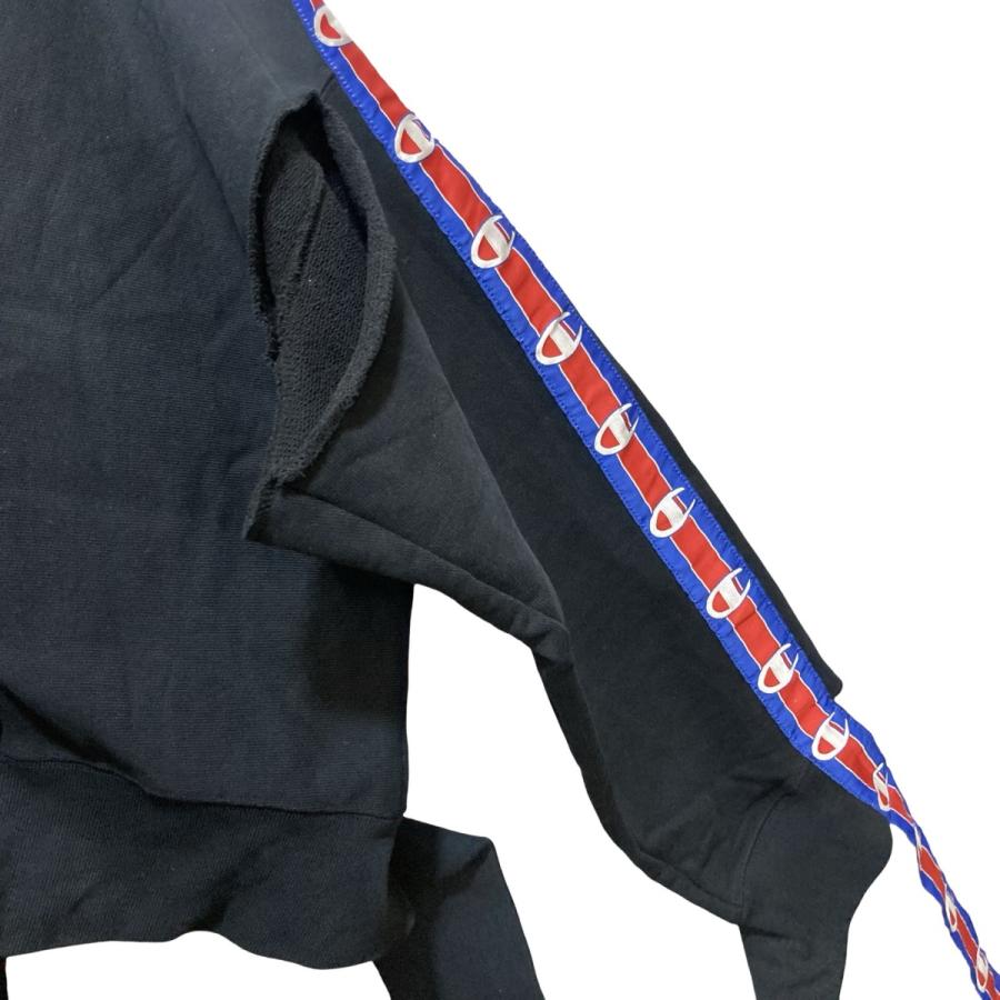 値下げ】VETEMENTS×Champion テープロゴスリーブプルオーバーパーカー 