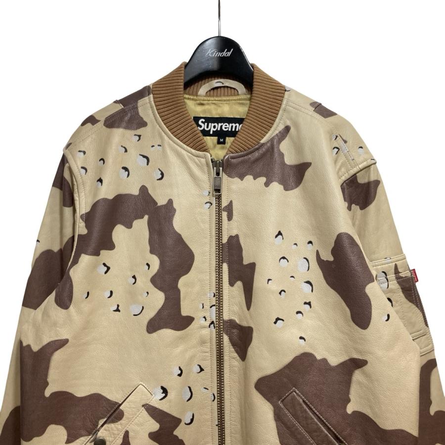 シュプリーム Supreme 17SS Leather MA-1 Jacket Desert Camo レザー  