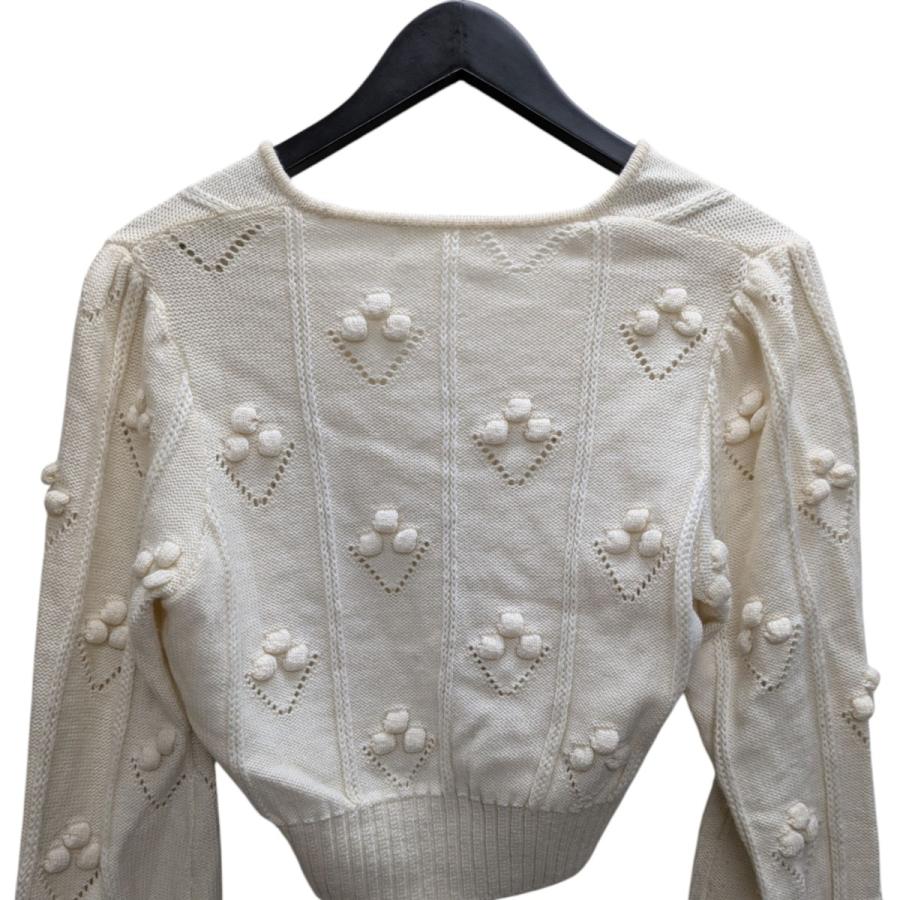 Mame Kurogouchi / マメクロゴウチ | Bubble Pattern Cropped Knitted Cardigan カーディガン | 1 | アイボリー | レディース マメクロゴウチ mame kurogouchi バブルパターン クロップド ニット