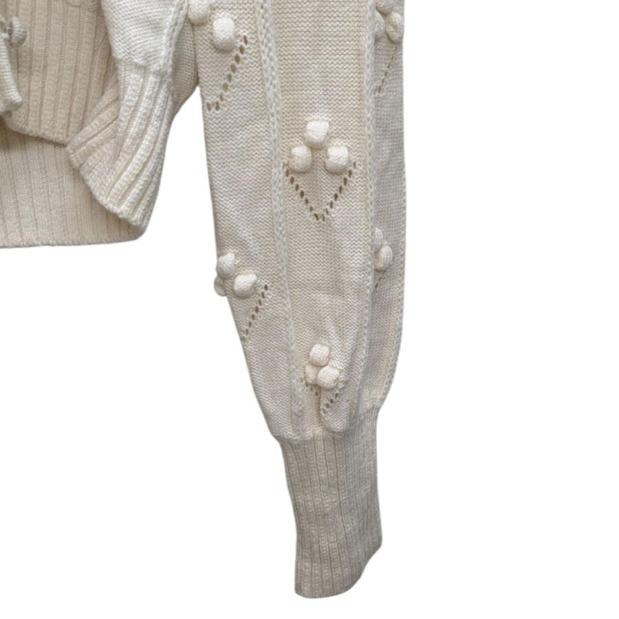 Mame Kurogouchi / マメクロゴウチ | Bubble Pattern Cropped Knitted Cardigan カーディガン | 1 | アイボリー | レディース 値下げ】mame kurogouchi 22AW Bubble Pattern Cropped Knitted