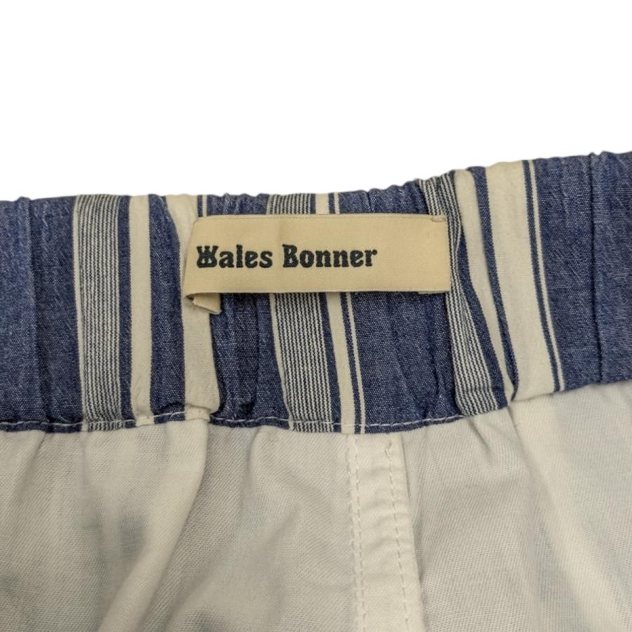 値下げ】WALES BONNER ストライプパンツ 7883113230 スカイブルー 