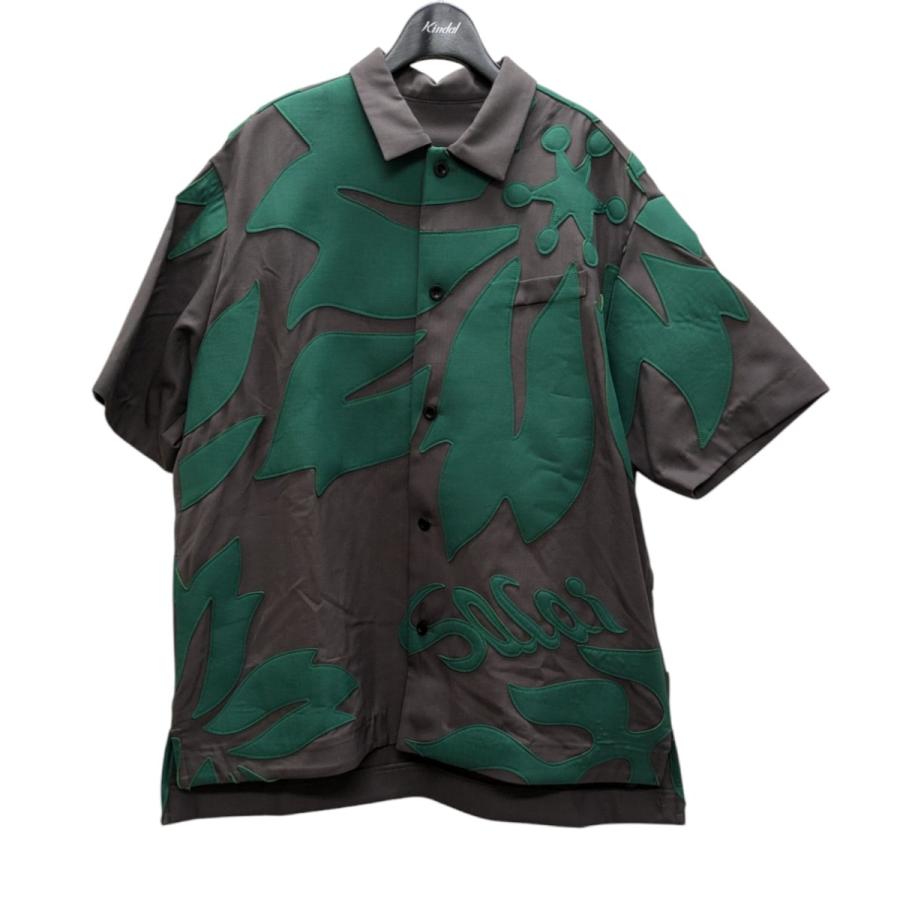sacai サカイ 半袖シャツ グリーン×カーキ サイズ：2 : カインドオル 
