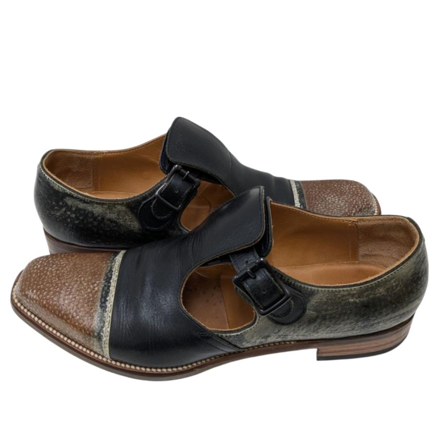 値下げ】Nobuyuki Matsui レザーシューズ ブラック×ブラウン サイズ