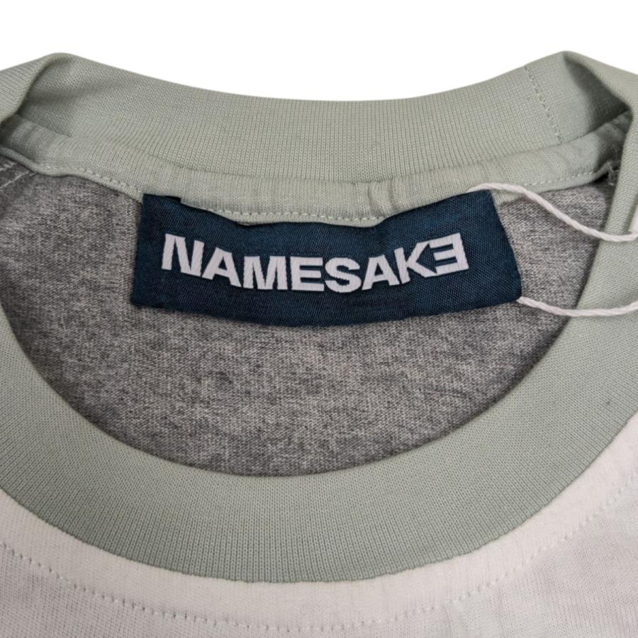 値下げ】NAMESAKE メッシュロングTシャツ スカイブルー×ホワイト 