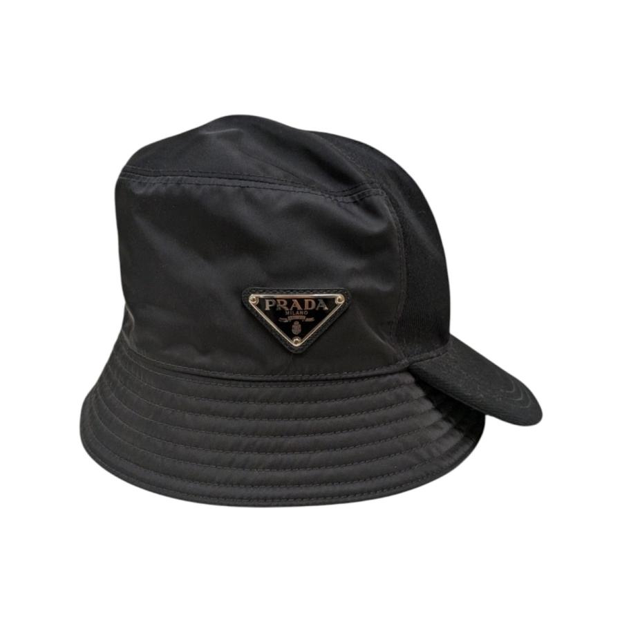 PRADA プラダ RE-NYLON バイザーバケットハット ブラック サイズ PRADA プラダ RE-NYLON バイザーバケットハット ブラック サイズ