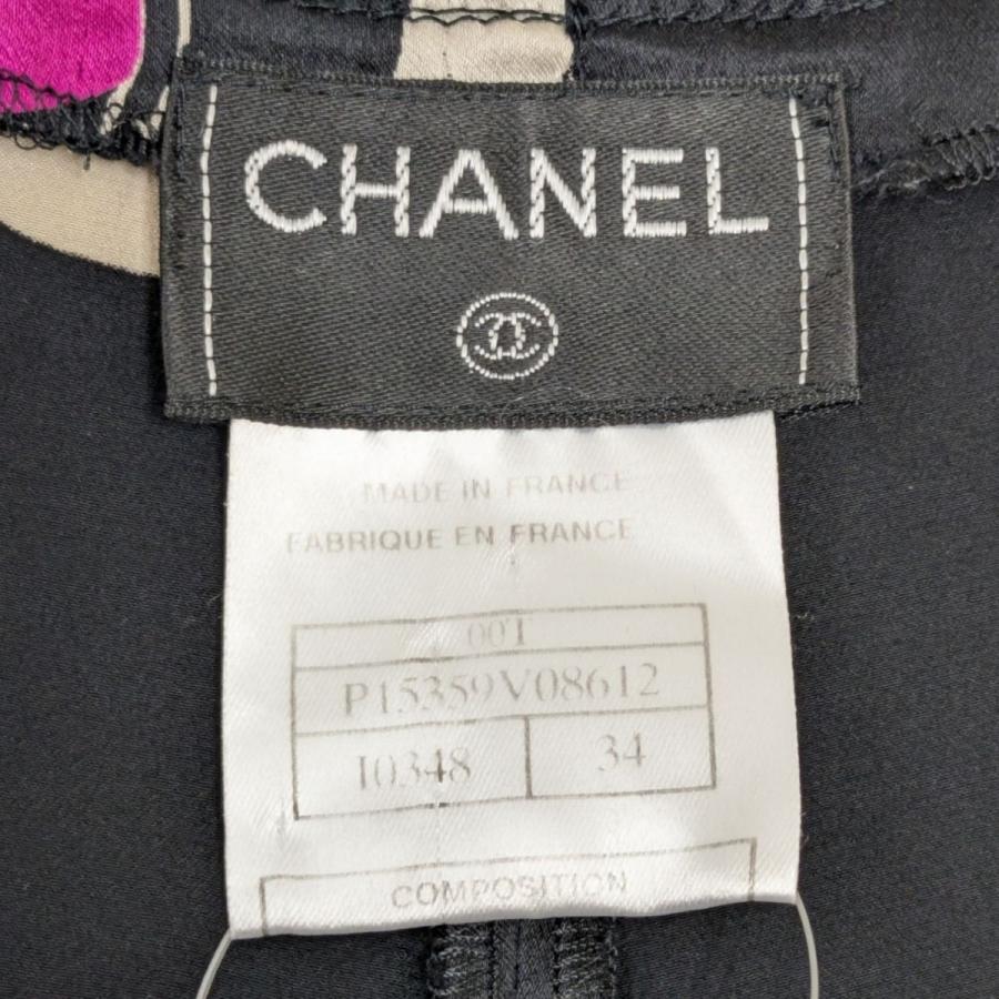 シャネルシルクパンツ CHANEL シャネル シルクパンツ ブラック サイズ：34