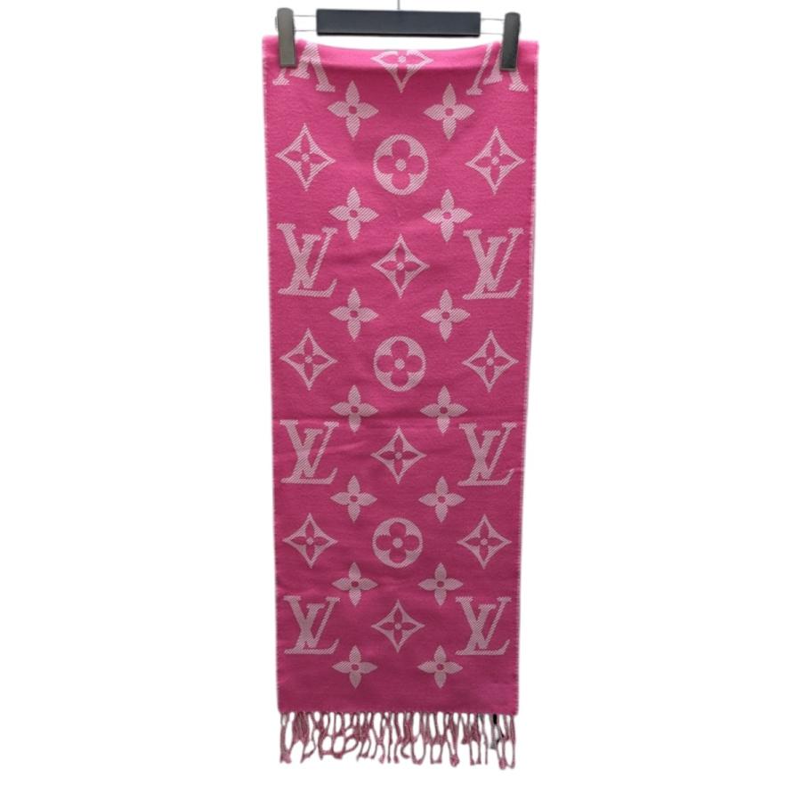 LOUIS VUITTON ピンク マフラー LOUIS VUITTON ルイヴィトン マフラー エシャルプ・ロゴマニア