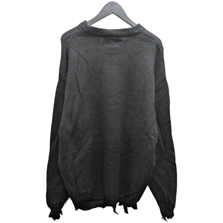 値下げ】SAINT MICHAEL ダメージ加工ニット ブラック サイズ：XL (原宿