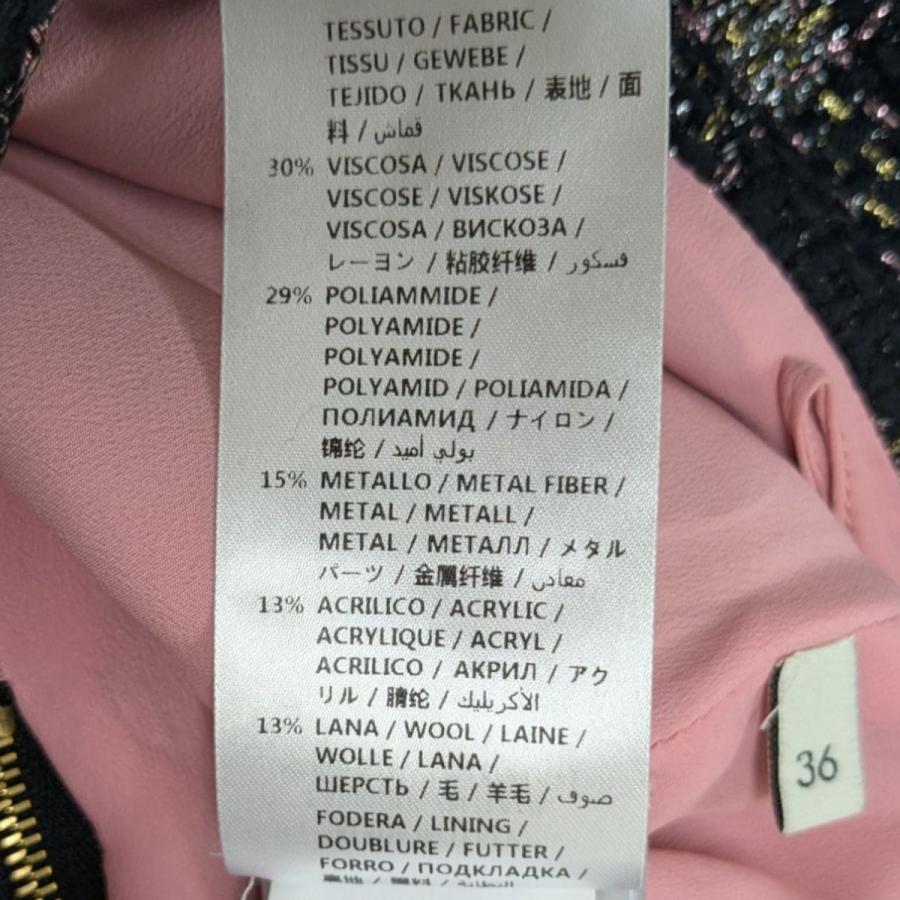 GUCCI グッチ チェックスカート 439444 ZHM31 ブラック サイズ：36