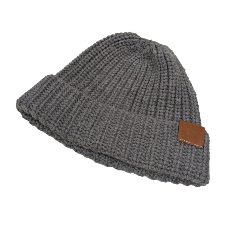 LOEWE グレー ニット帽 LOEWE グレー ニット帽 ビーニー LOEWE