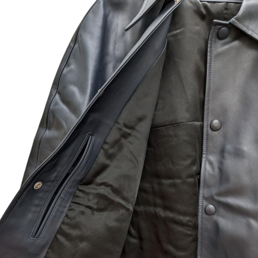 【値下げ】LANVIN カウ―レザージャケット RM-OU0208-L048-A23 ネイビー サイズ：48 (原宿店)の画像