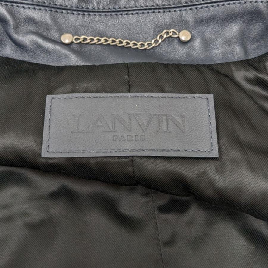 【値下げ】LANVIN カウ―レザージャケット RM-OU0208-L048-A23 ネイビー サイズ：48 (原宿店)の画像