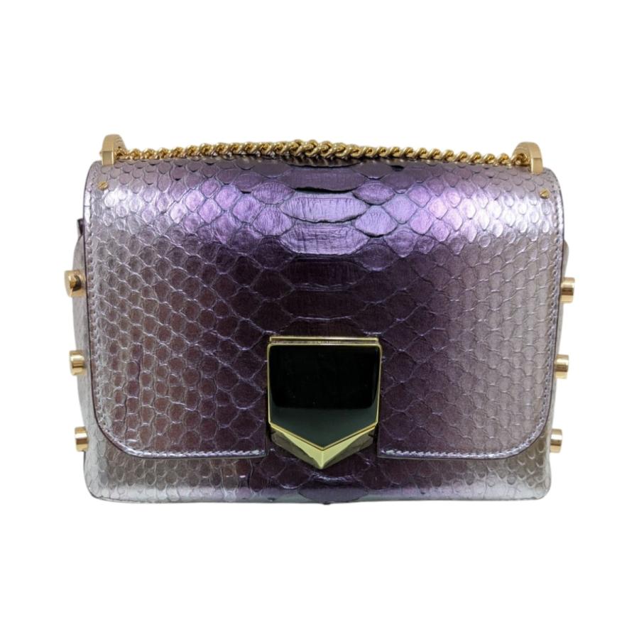 JIMMY CHOO】チェーンウォレット クラッチバッグ ショルダー パイソン