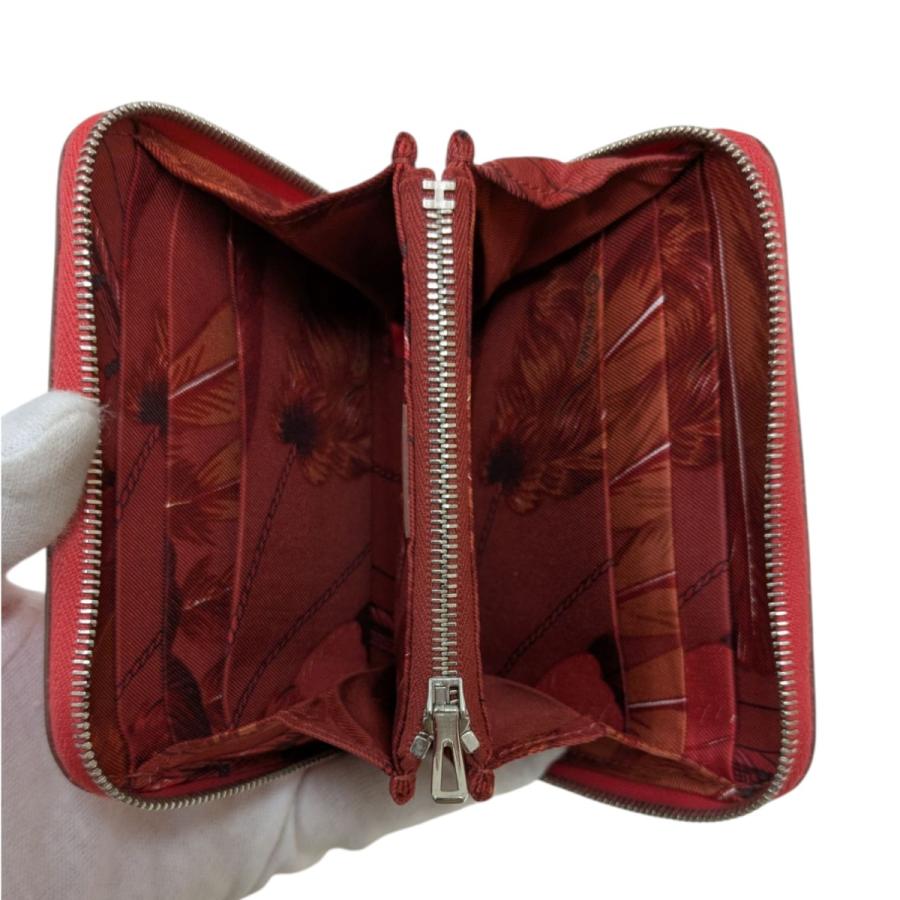 HERMES（エルメス） シルクイン アザップ コンパクトウォレット レッド