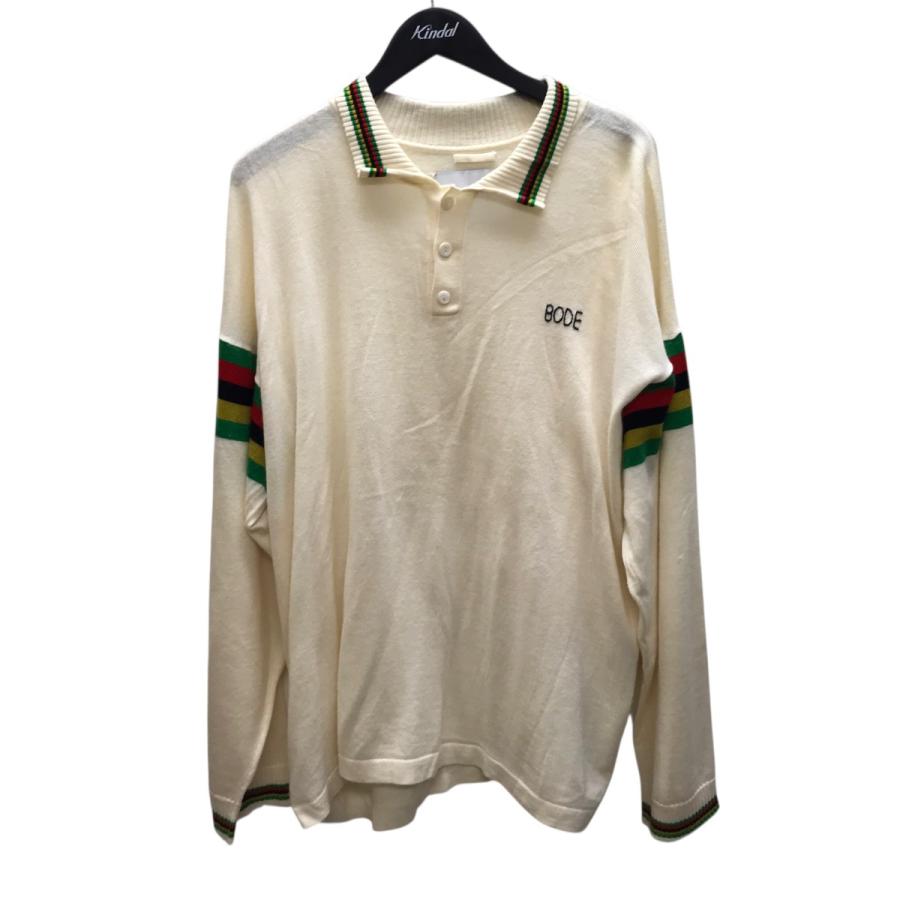 値下げ】BODE ニットポロシャツ アイボリー サイズ：XL (原宿店