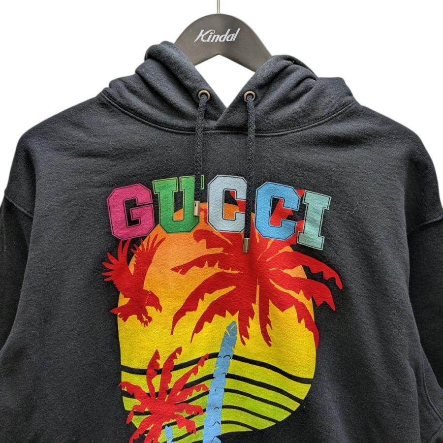 GUCCI（グッチ） プリントジップパーカー ブラック サイズ：M