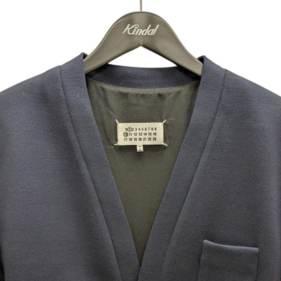 美品【メゾンマルジェラ】テーラードジャケット 14 光沢 ネイビー 46 美品【メゾンマルジェラ】テーラードジャケット 14 光沢