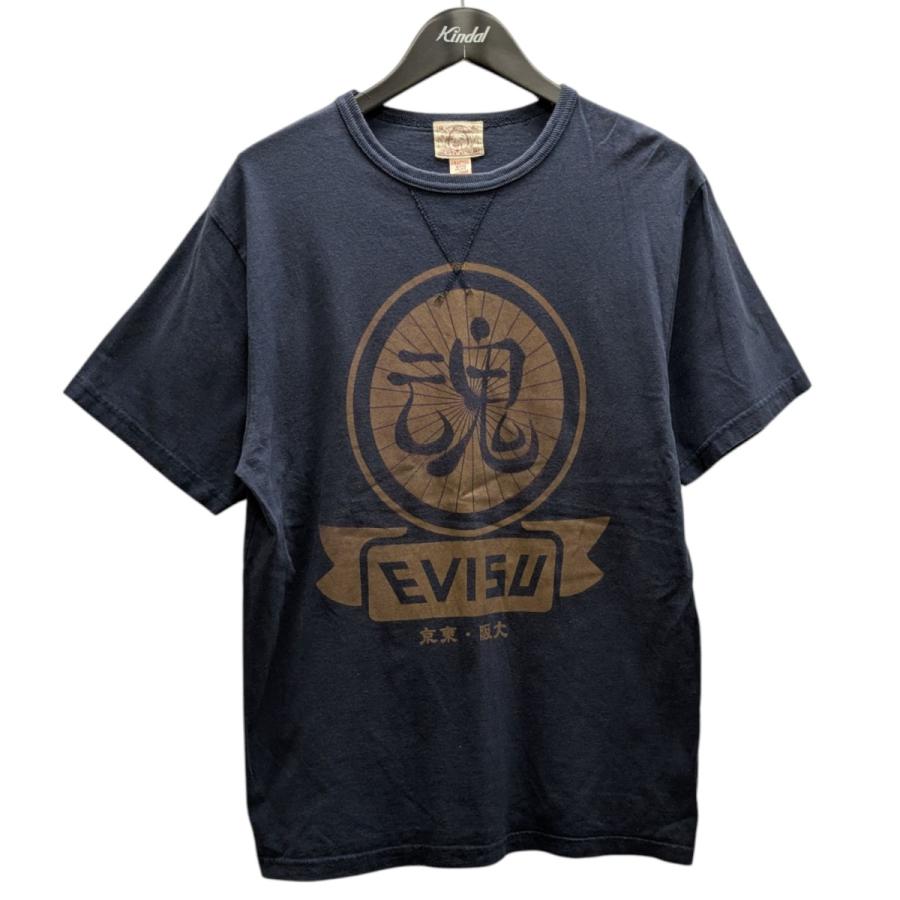 EVISU Tシャツ サイズ40 エヴィス EVISU プリントTシャツ ネイビー サイズ：40