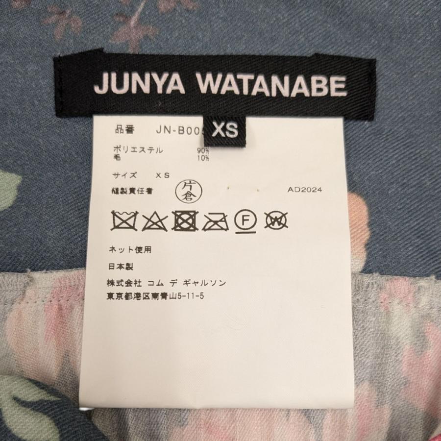 JUNYA WATANABE ジュンヤワタナベ 24AW花柄プリーツシャツ XS JUNYA WATANABE ジュンヤワタナベ 24AW 花柄プリーツシャツ