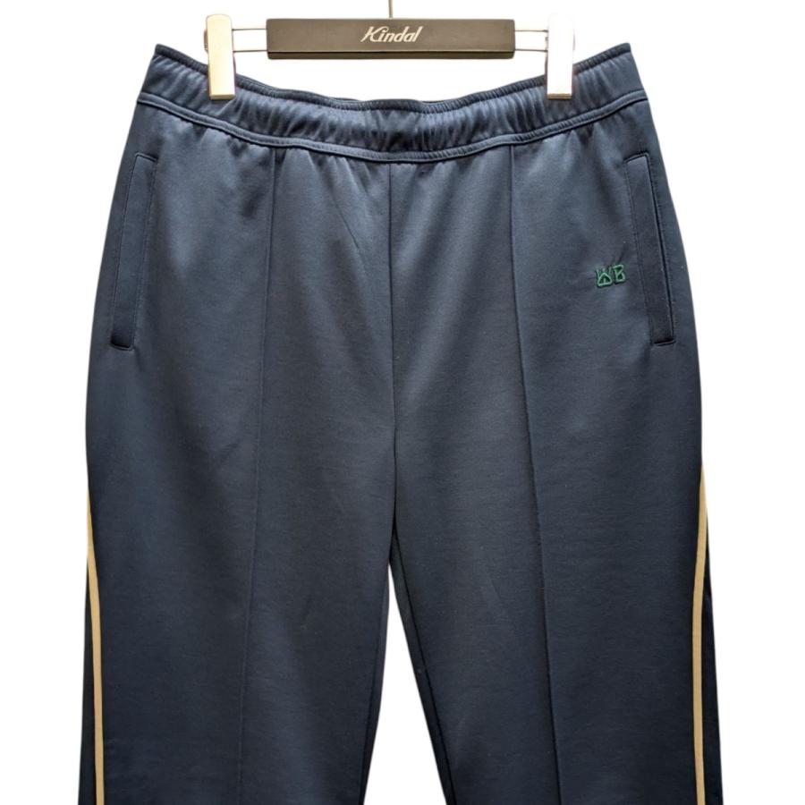  WALES BONNER ジャージパンツ ネイビー 値下げ】WALES BONNER ジャージパンツ ネイビー×ホワイト サイズ：L