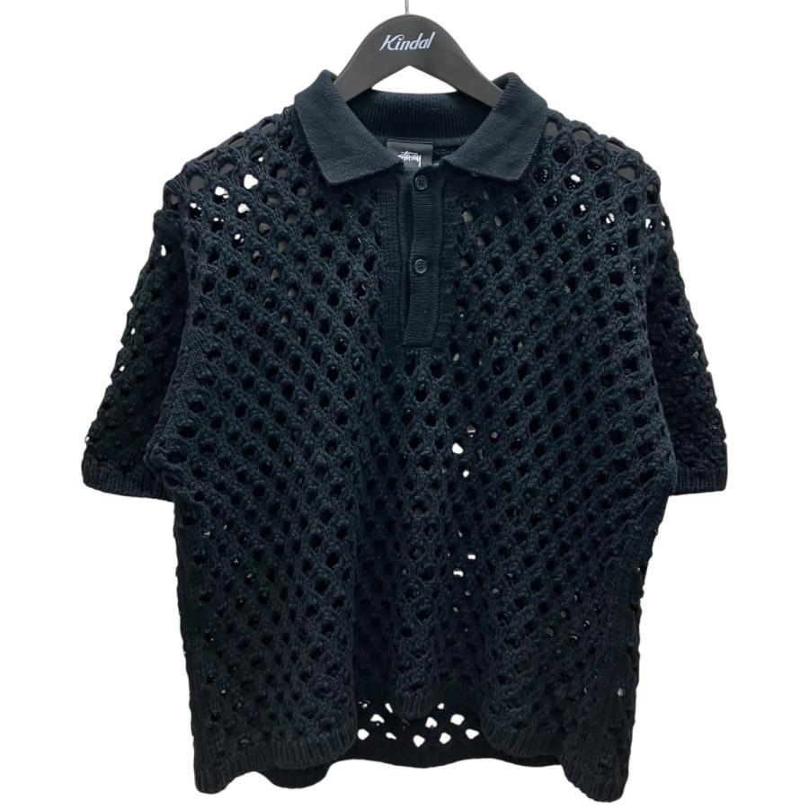 Stussy ニットポロ　SS Mサイズ STUSSY（ステューシー） stussy BIG MESH POLO SWEATER メッシュ