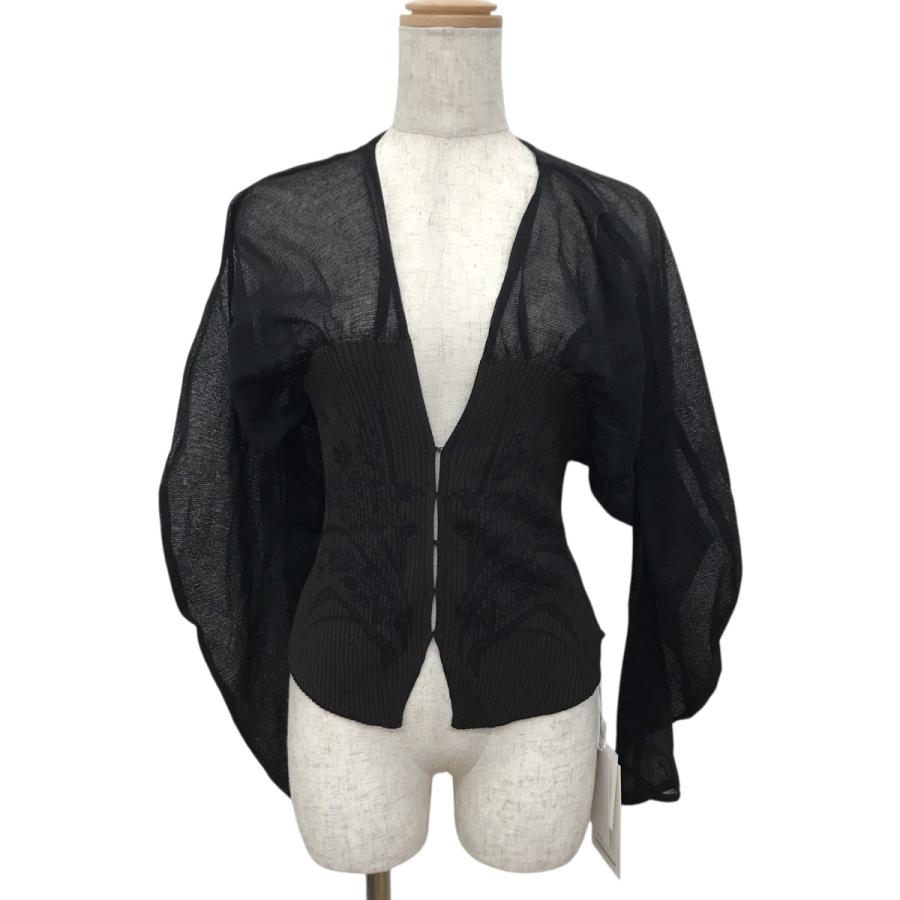 値下げ】mame kurogouchi 25SSSheer Rounded Sleeve Knitted Cardigan