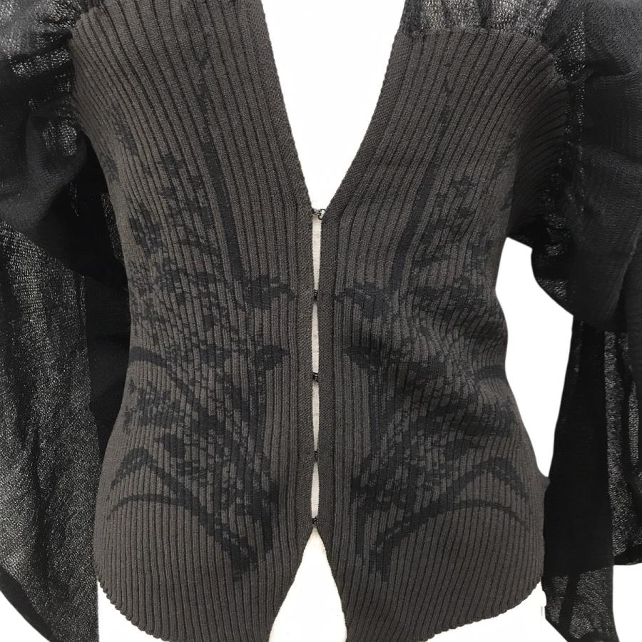 こーmame kurogouchi ニットカーディガン 3D Floral Motif Knit Cardigan - black - Mame Kurogouchi