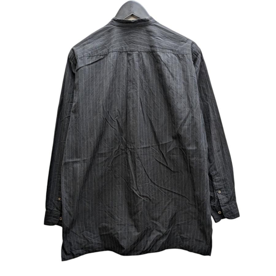 COMOLI コモリ 16AW ストライプバンドカラーシャツ ブラック