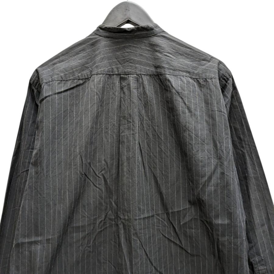 美品 希少 COMOLI コモリ ストライプ バンドカラー 長袖 シャツ L相当 COMOLI コモリ 15AW BAND COLLAR SHIRT ストライプ バンドカラー