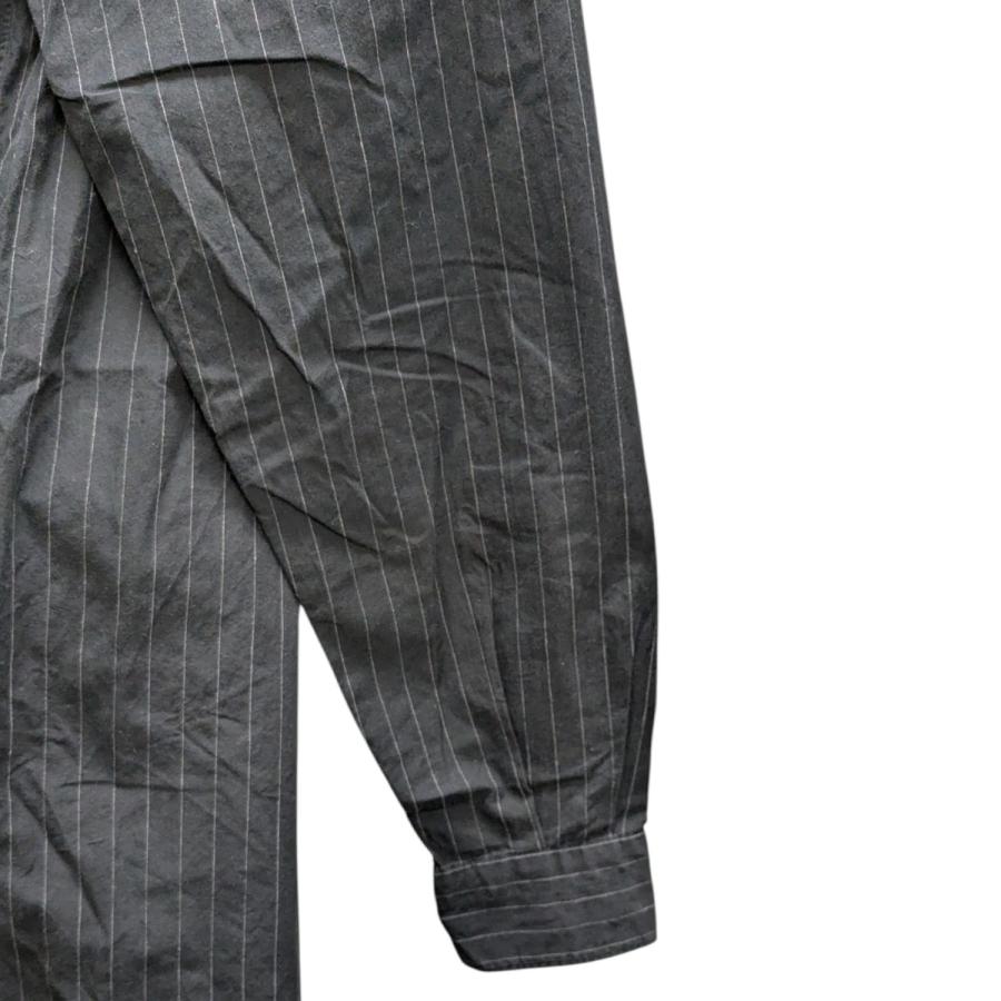 COMOLI コモリ 16AW ストライプバンドカラーシャツ ブラック