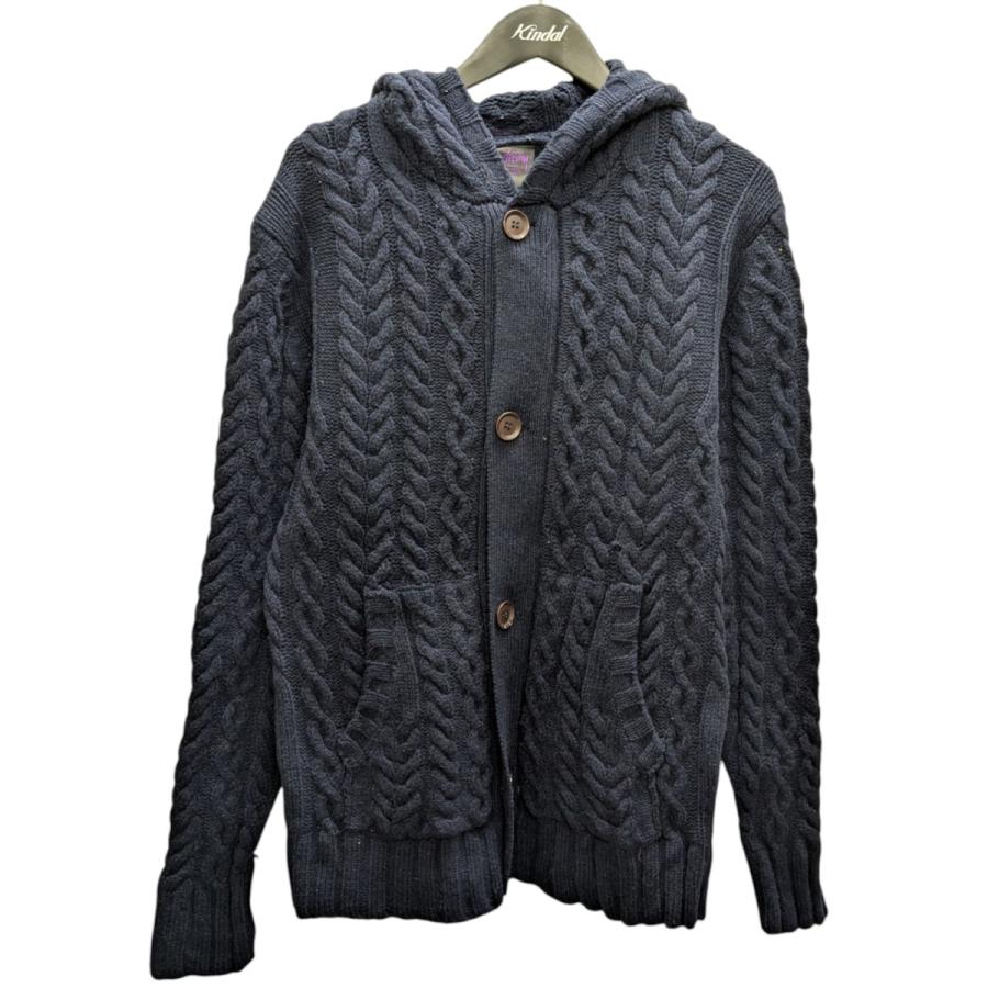 STUSSY（ステューシー） ケーブルニットパーカー ネイビー サイズ：L