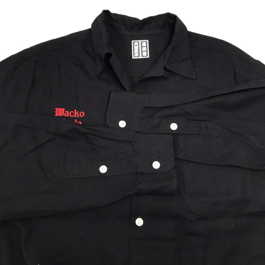 ワコマリア　長袖シャツ 黒 ワコマリア wackomaria 黒 スカル 長袖 シャツ Mサイズ