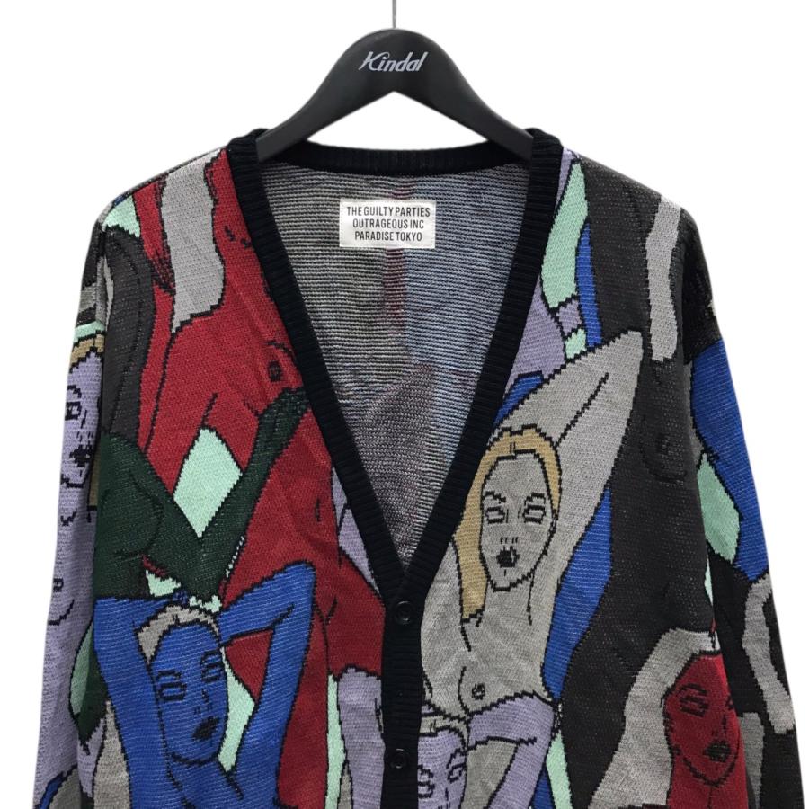 WACKO MARIA / カーディガン(厚手)/M/コットン/総柄/JACQUARD CARDIGAN// WACKO MARIA ワコマリア KNIT JACQUARD CARDIGAN 総柄カーディガン