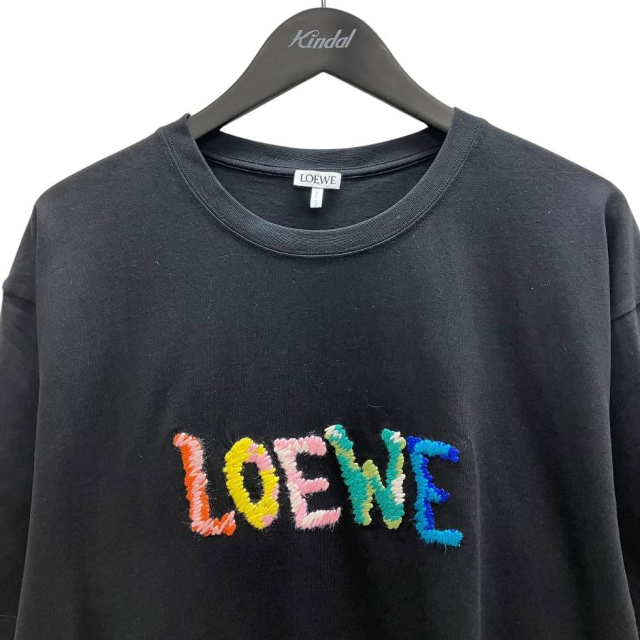 LOEWE（ロエベ） ロゴ刺繍Tシャツ ブラック サイズ：XL : カインドオル