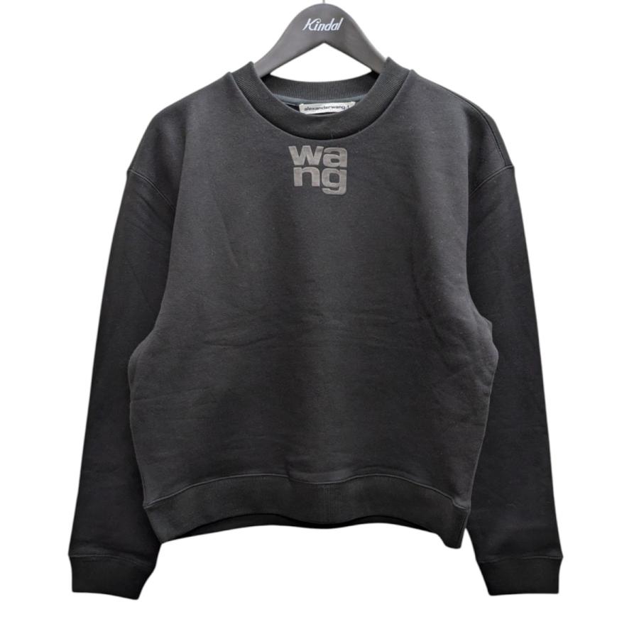 本日のみ　alexanderwang ブラック スウェット　S alexanderwang（アレキサンダー・ワン） フロントロゴスウェット