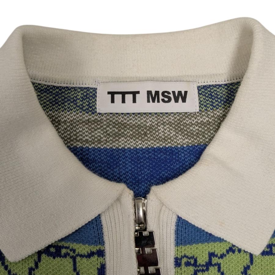 ティーモダンストリートウエア TTT MSW ハーフジップニット ブルー