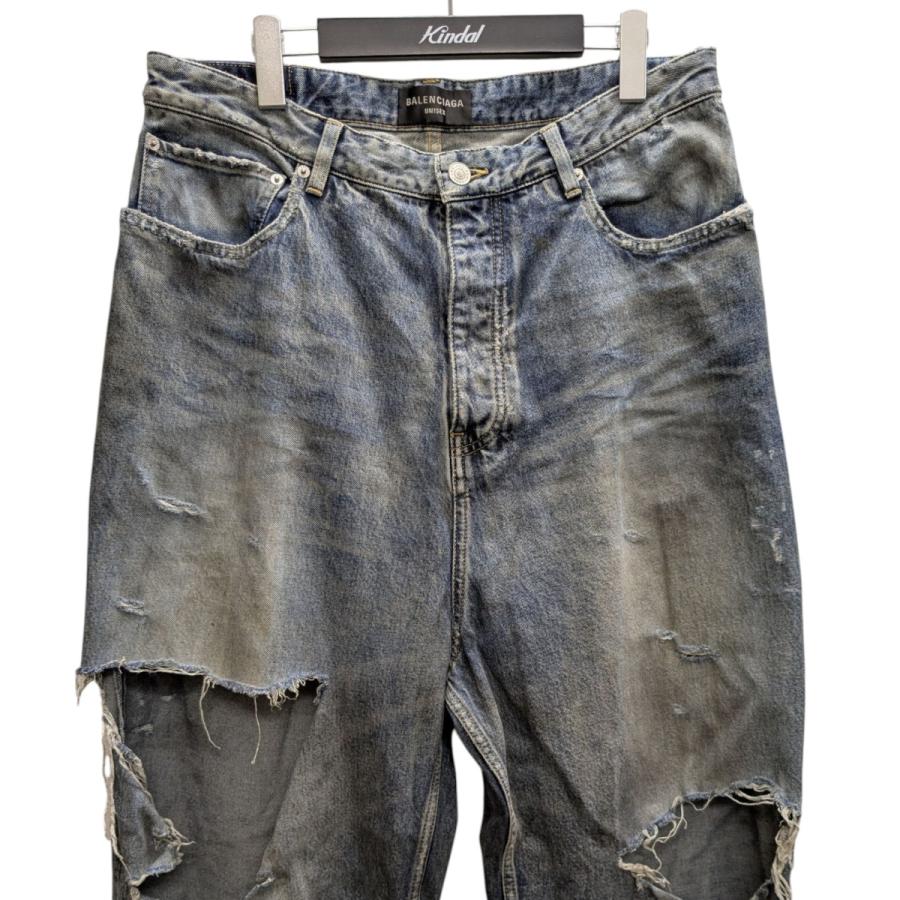 BALENCIAGA ダメージ加工 バギージーンズ　未使用 BALENCIAGA（バレンシアガ） 【値下げ】BALENCIAGA ダメージ加工