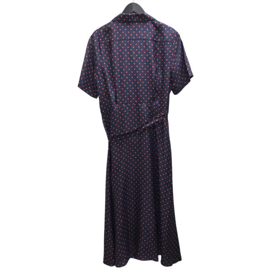 BurberryネイビーワンピースSサイズ BURBERRY（バーバリー） シルクワンピース ネイビー×レッド サイズ：42