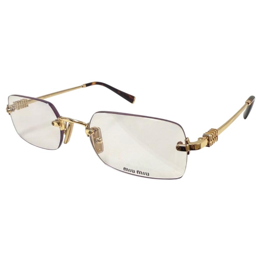 miu miu（ミュウミュウ） オーバルリムレス眼鏡 サングラス 5AK-08N