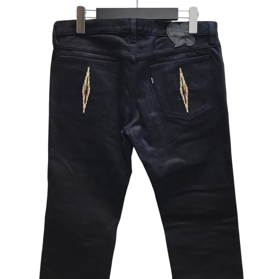 本日限定　NUMBER (N)INE 刺繍入り デニムパンツ オルテガ ブラック NUMBER (N)INE（ナンバーナイン） NUMBER (N)INE TSH期 オルテガデニム