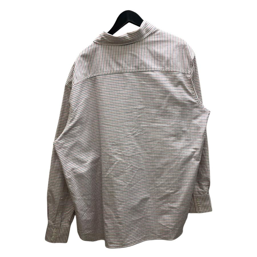 LES SIX（レシス） アシンメトリーストライプシャツ ホワイト×レッド