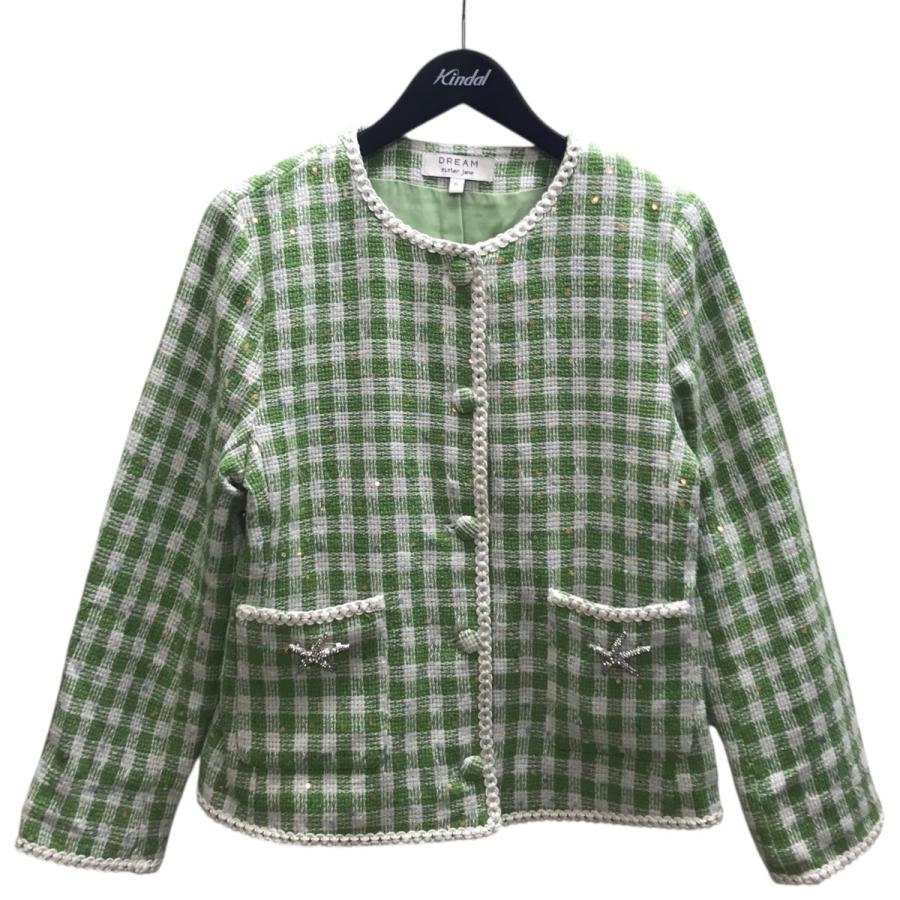 新品　シスタージェーン　ジャケット Sister Jane（シスタージェーン） ツイードジャケット 黄緑 サイズ：S