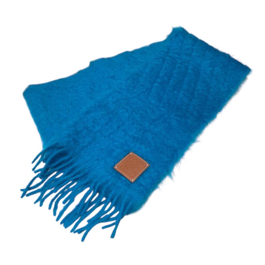 LOEWE マフラー　ウール/モヘア　使用感　少　美品 オレンジ ピンク ロエベ LOEWE ウールマフラー モヘヤ ウール 美品