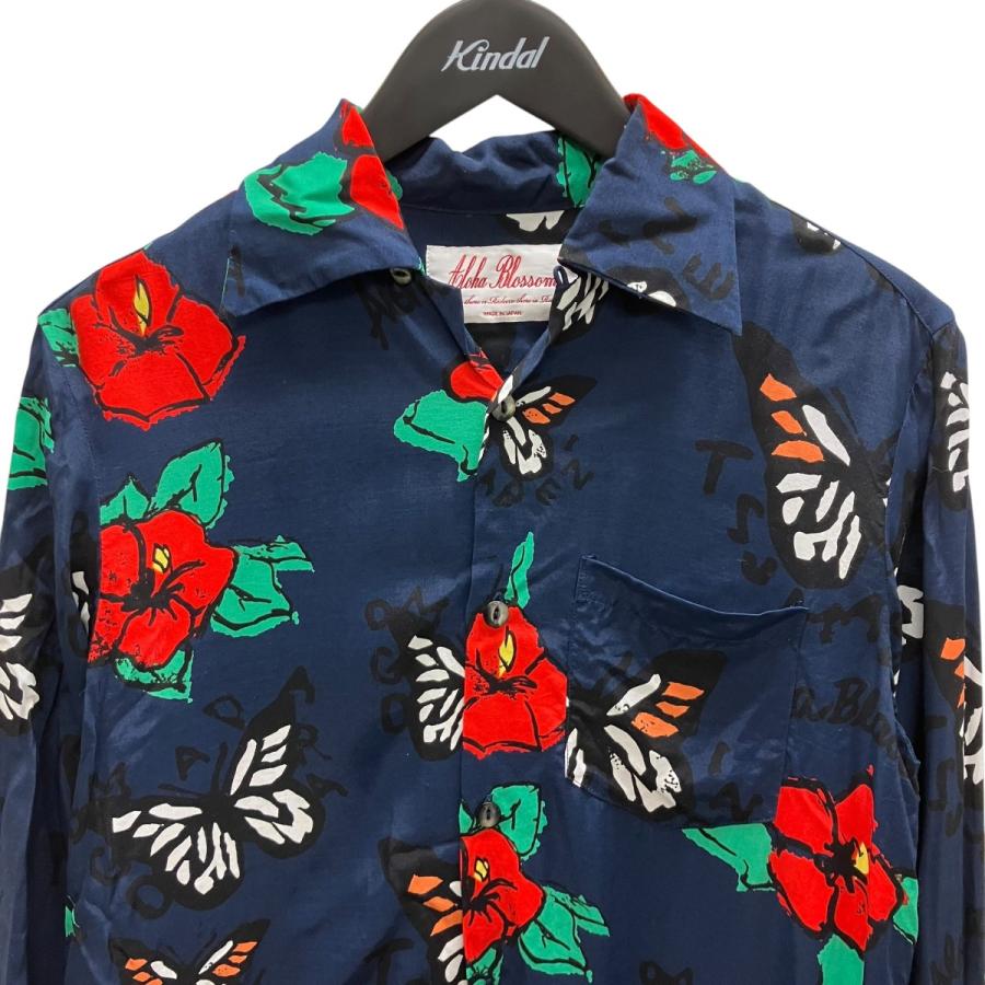 aloha blossom アロハブロッサム アロハシャツ ネイビー サイズ：38