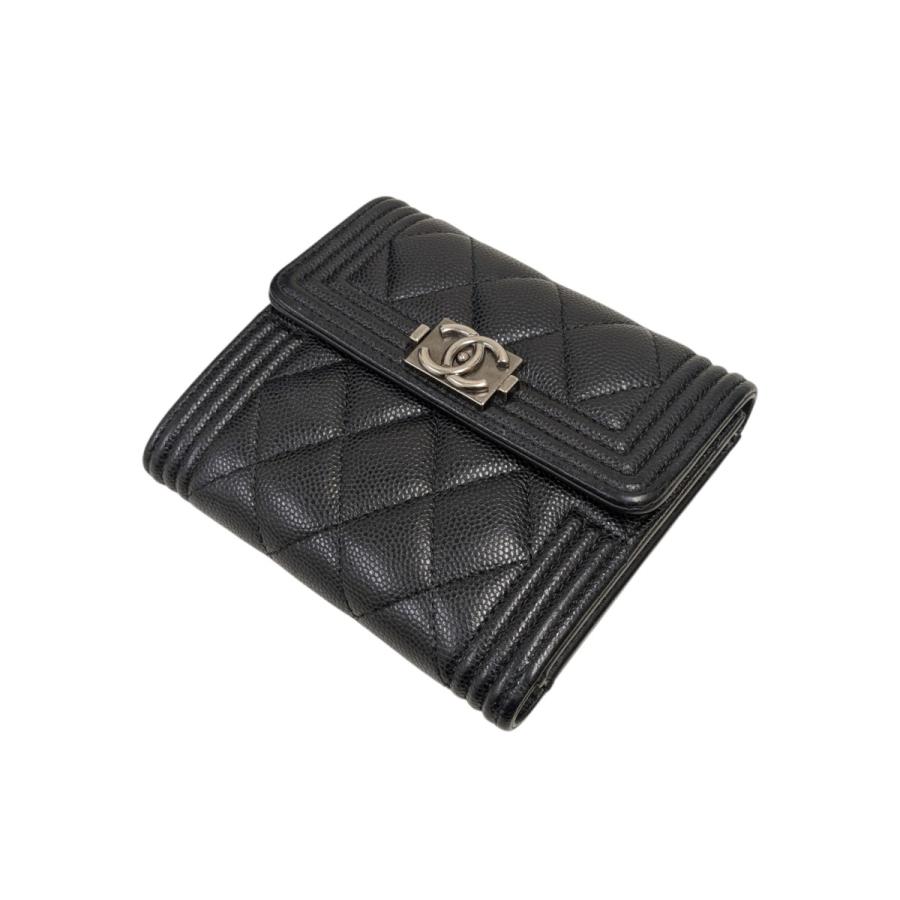 CHANEL 三つ折り財布　ミディアム CHANEL（シャネル） CHANEL 3つ折り財布 ブラック : カインドオルYahoo