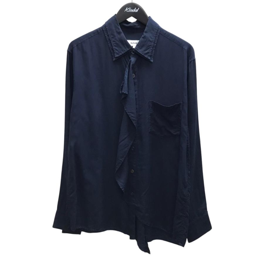 sulvam アシンメトリーダブルカラー長袖シャツ sulvam（サルバム） ロングスリーブアシンメトリーダブルカラーシャツ